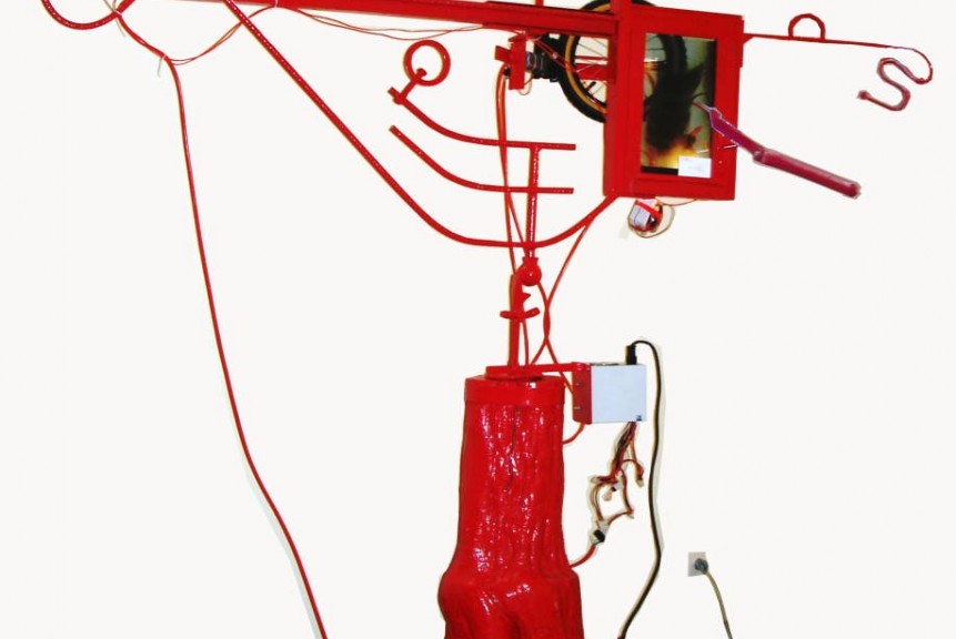 BERBACH-Elbe-Christ Rouge-sculpture-Recycl art-1128